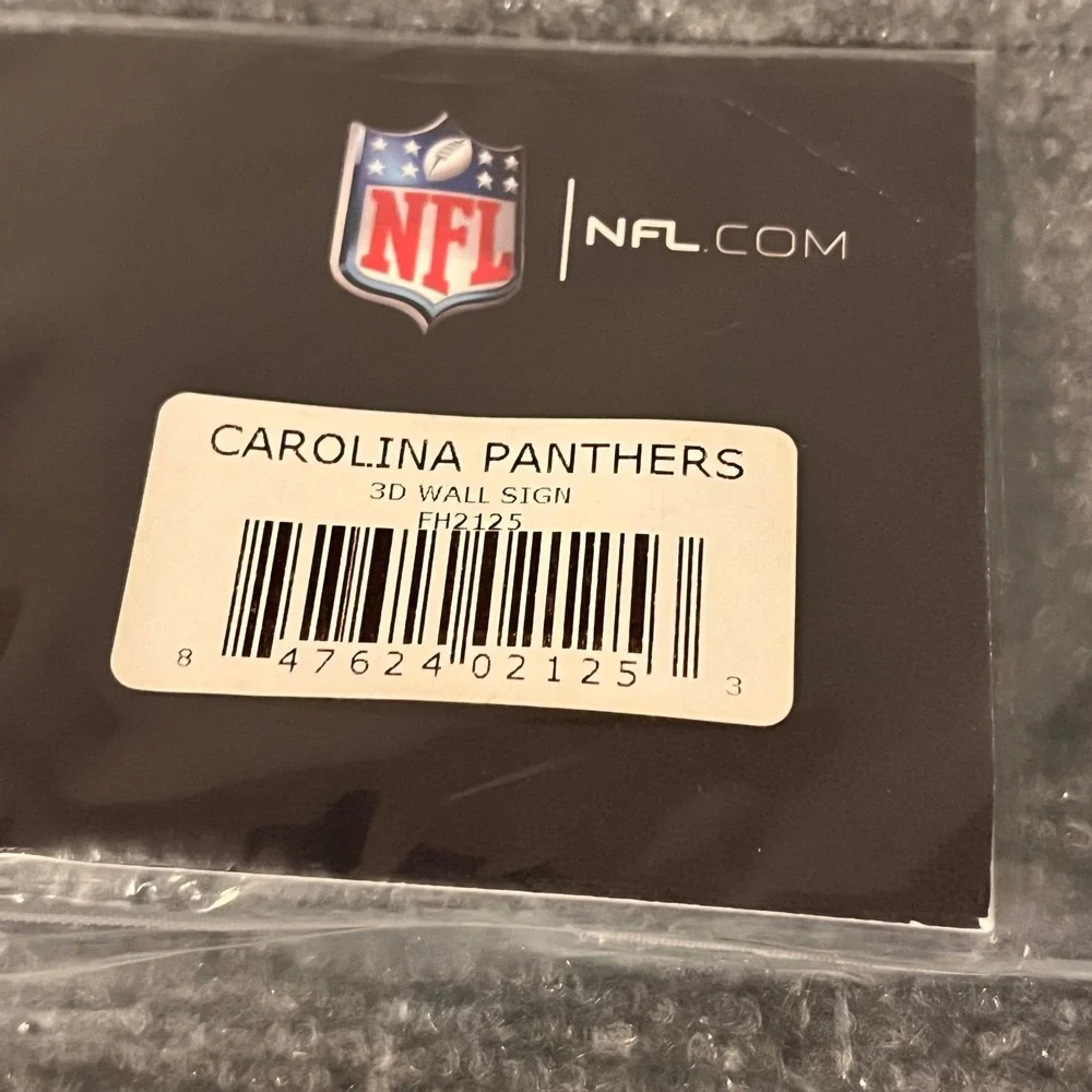 NFL Carolina Panthers FanFoam 3D Wall Sign Logo Decor FH2125 New